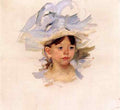 Cassatt Mary Sketch Of  Ellen Mary Cassatt In A Big Blue Hat   A4 Photo Print