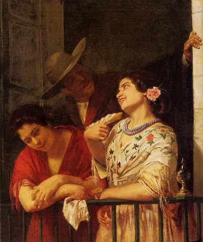 Cassatt Mary The Flirtation Balcony In Seville A4 Photo Print