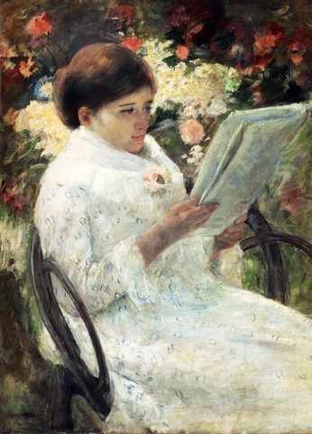 Cassatt Mary Woman Reading In Garden A4 Photo Print