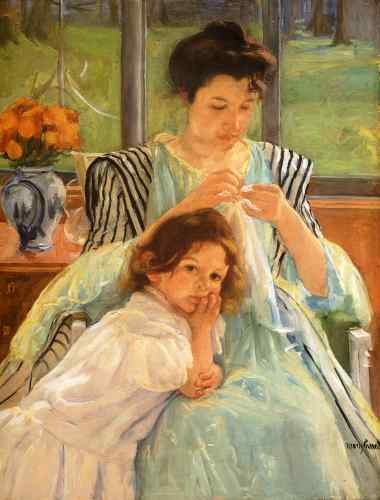 Cassatt Mary Young Mother Sewing  A4 Photo Print
