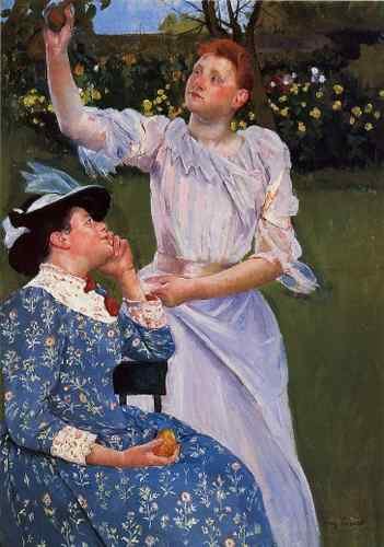 Cassatt Mary Young Woman Picking Fruit  A4 Photo Print