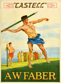 Castell Athlete Spear Vintage Retro Advert Poster A4 Photo Print