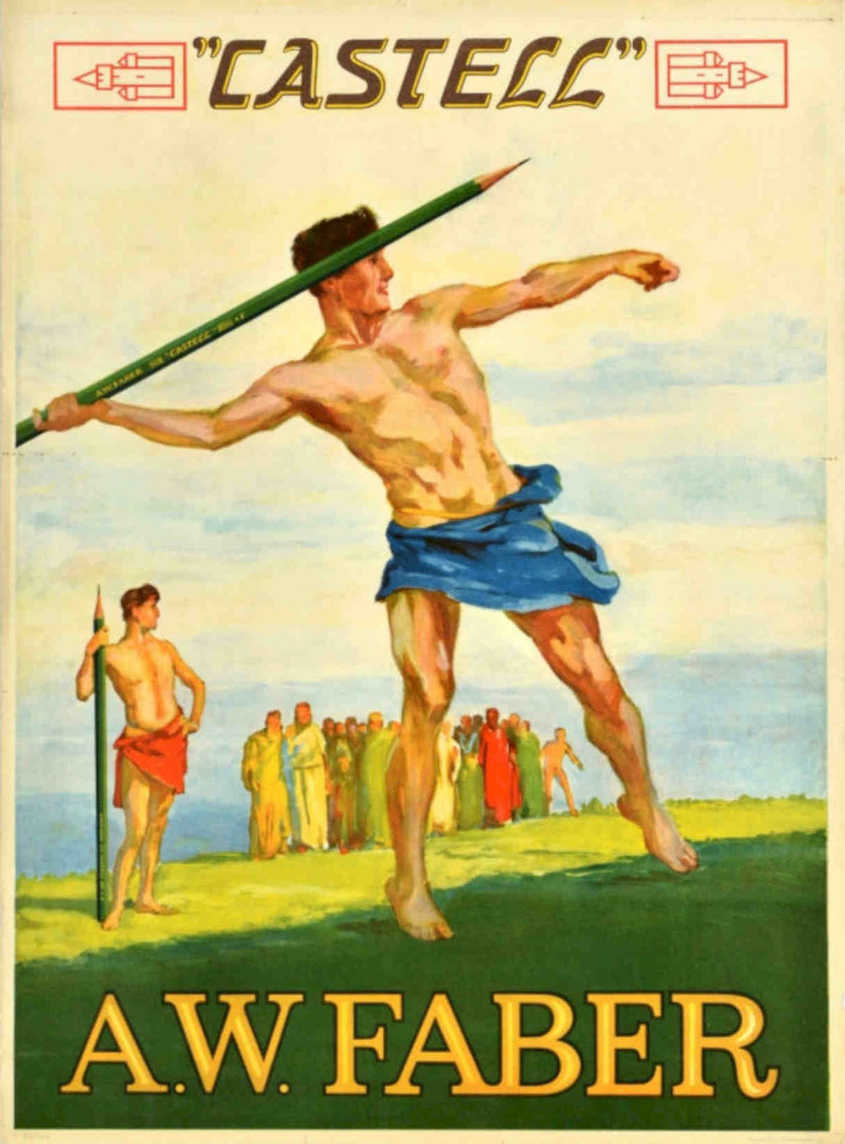 Castell Athlete Spear Vintage Retro Advert Poster A4 Photo Print