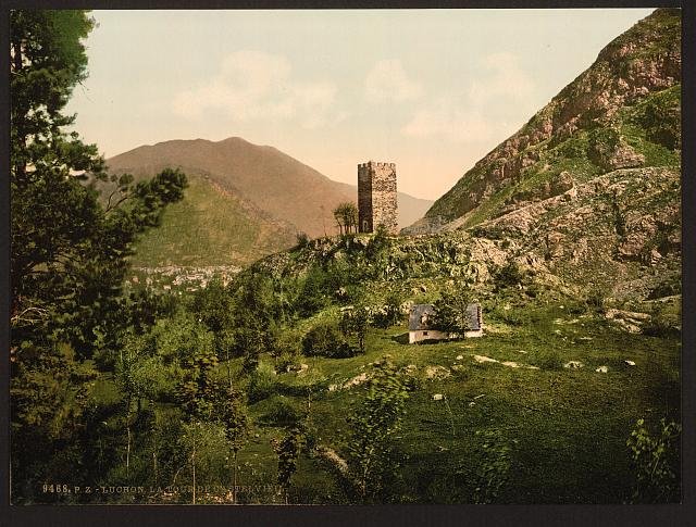 Castelvieil tower Luchon Pyrenees Vintage A4 Photo Print