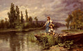 Castiglione Giuseppe On The River At Dusk Art A4 Photo Print