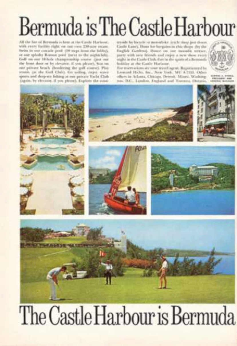 Castle Harbour Bermuda Vintage Retro Advert Ads A4 Photo Print