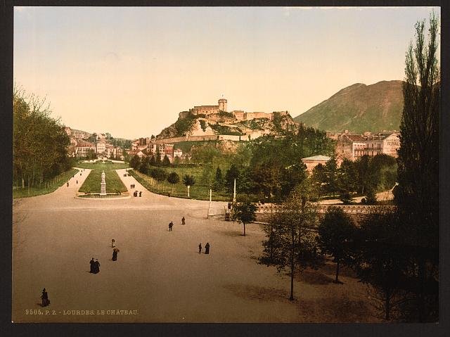 Castle Lourdes Pyrenees Vintage A4 Photo Print