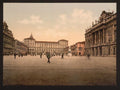 Castle Place with Royal and Madama Palaces Turin Vintage A4 Photo Print