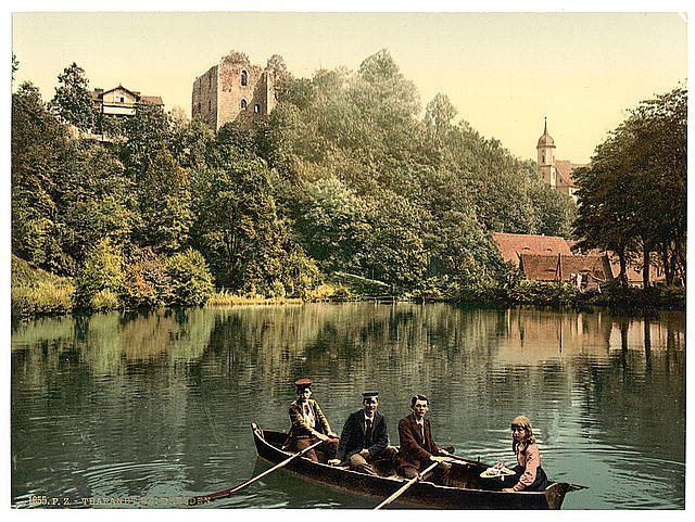 Castle Pond Altstadt Dresden Saxony Vintage A4 Photo Print