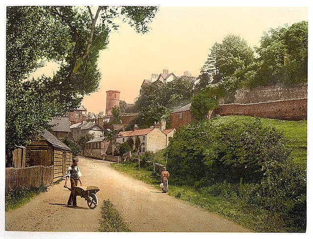 Castle tower Ross on Wye Vintage A4 Photo Print