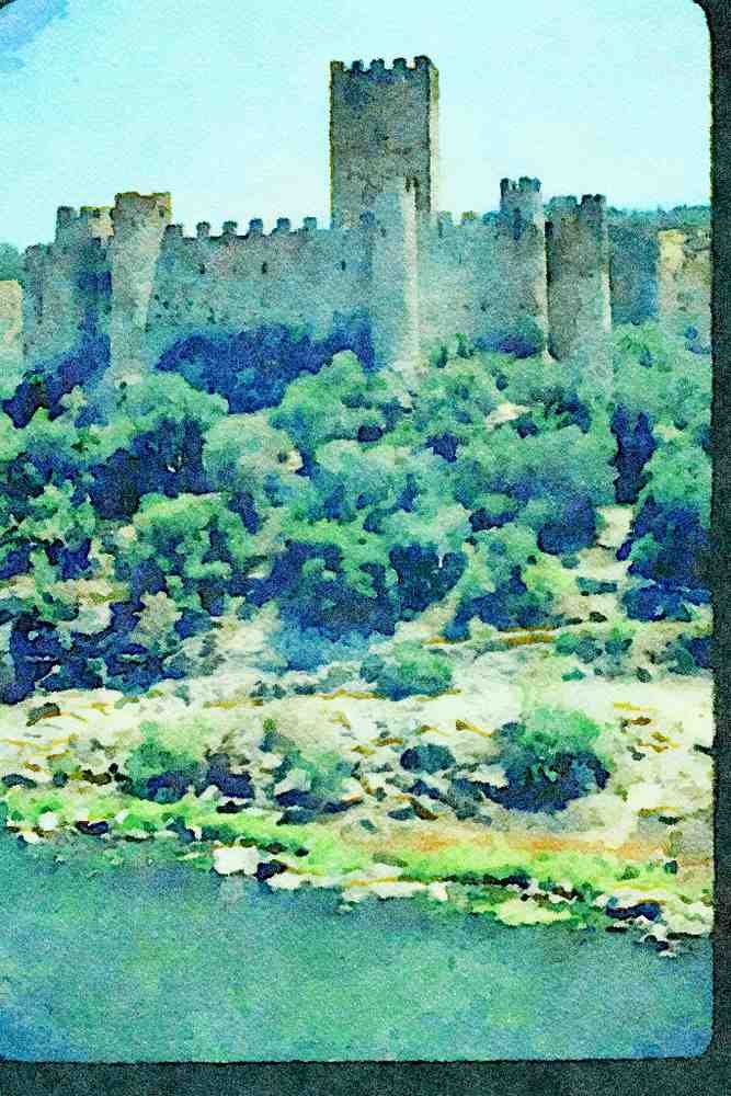 Castles 382005 Almural Castle, Portugal A4 Limited Edition Watercolour Print