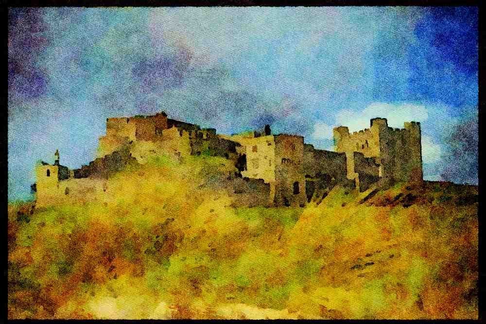 Castles 382009 Banburgh Castle, Northumberland, Britain A4 Limited Edition Watercolour Print