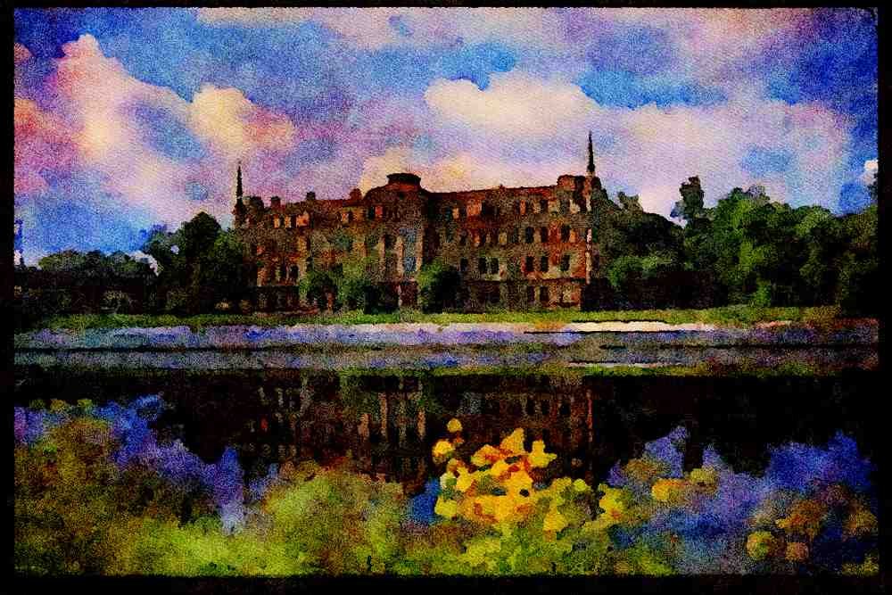 Castles 382014 Riga, Latvia, Russia A4 Limited Edition Watercolour Print