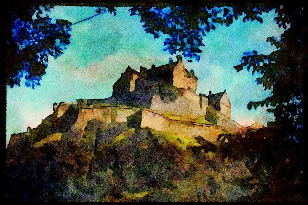 Castles 382020 The Royal Castle, Castle Rock, Scotland A4 Limited Edition Watercolour Print