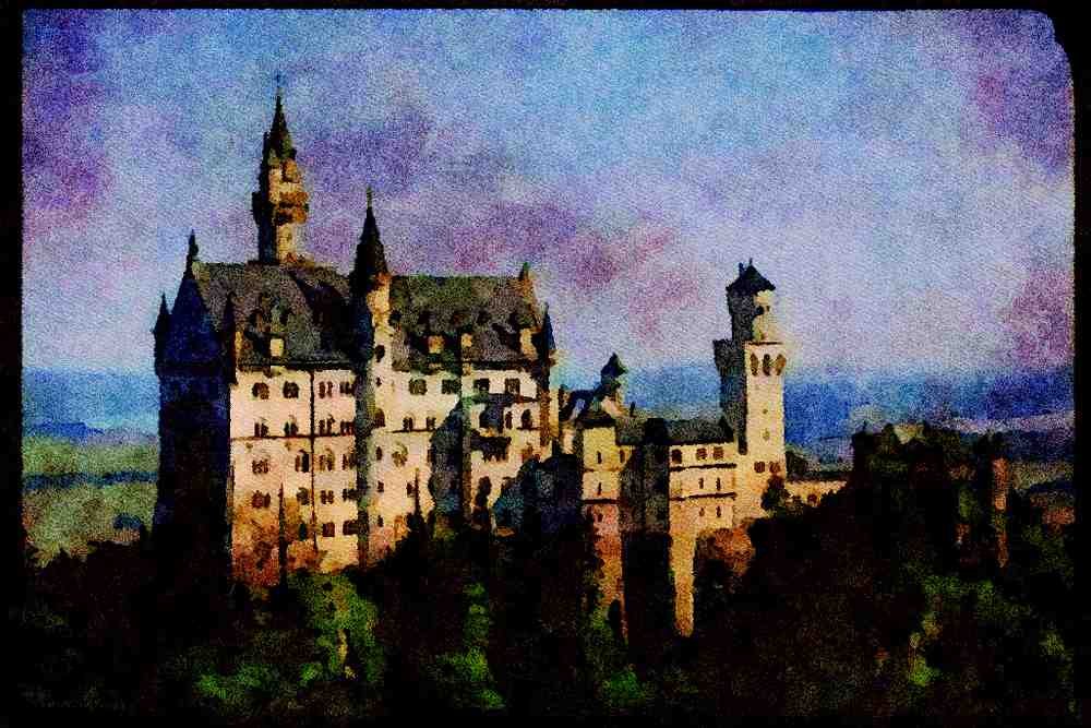 Castles 382042 Neuschwanstein Castle, Germany A4 Limited Edition Watercolour Print