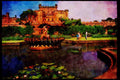 Castles 382051 Pond And Fountain, Culzean Castle, Strathclyde A4 Limited Edition Watercolour Print