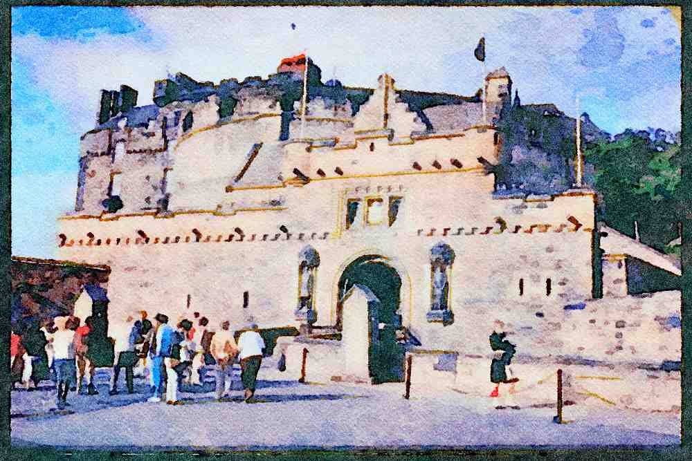 Castles 382053 Esplanade, Edinburgh Castle A4 Limited Edition Watercolour Print
