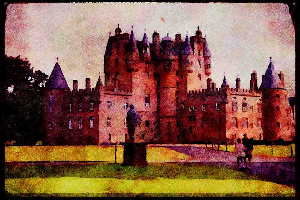 Castles 382054 Glamis Castle A4 Limited Edition Watercolour Print