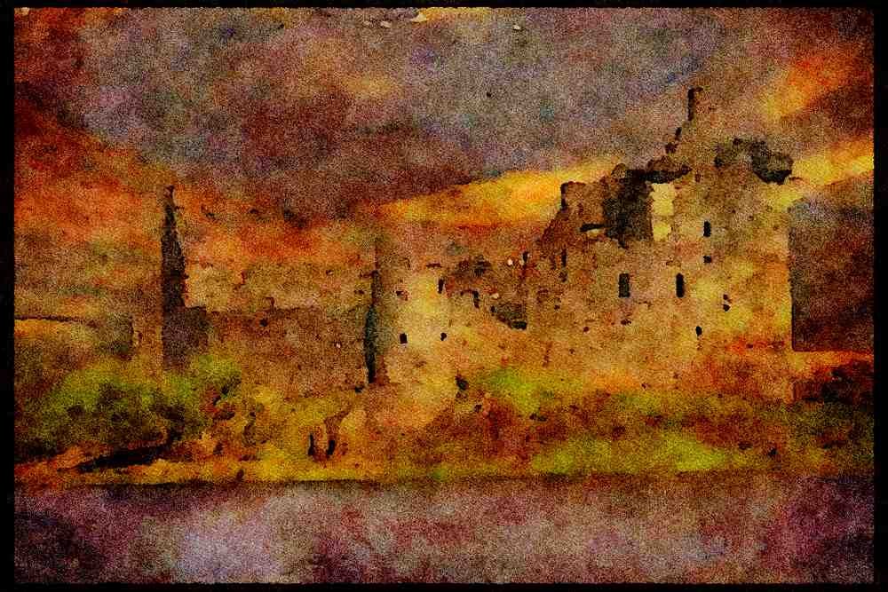 Castles 382068 Castle On The Loch A4 Limited Edition Watercolour Print