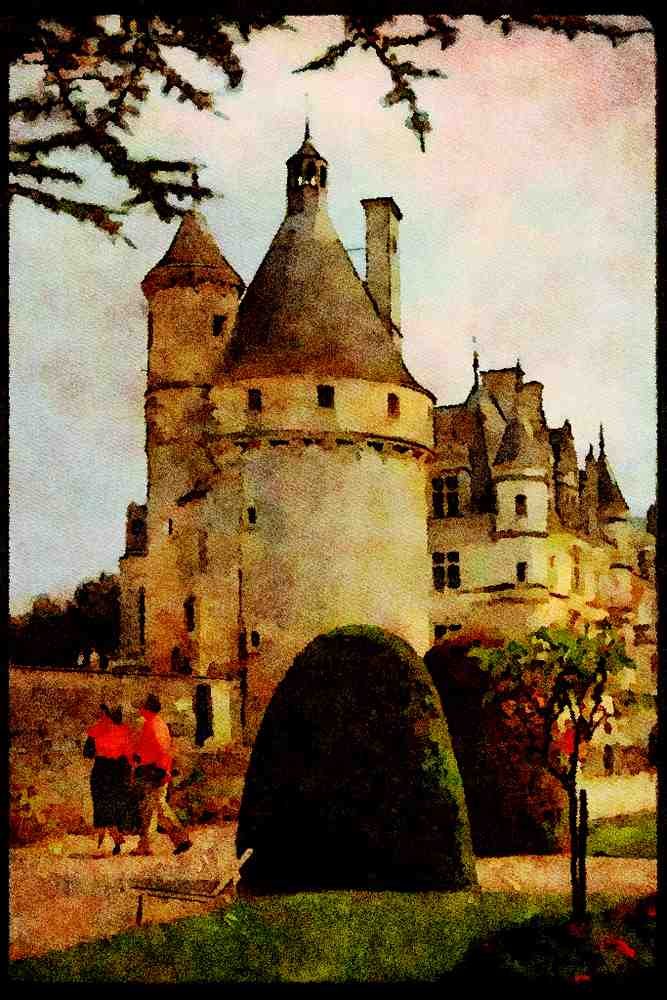 Castles 382075 Chenonceaux, France A4 Limited Edition Watercolour Print