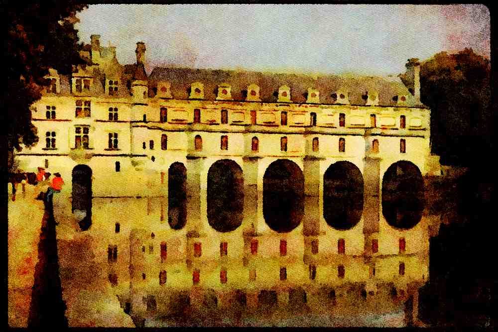 Castles 382079 Chenonceaux, France A4 Limited Edition Watercolour Print