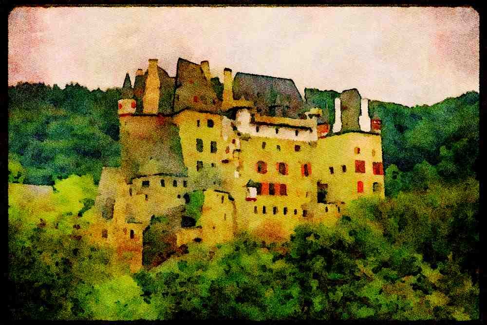 Castles 382083 Eltz, Germany A4 Limited Edition Watercolour Print