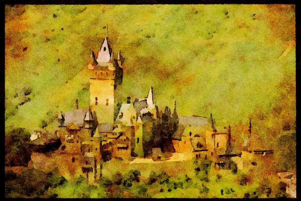 Castles 382085 Cochem, Germany A4 Limited Edition Watercolour Print