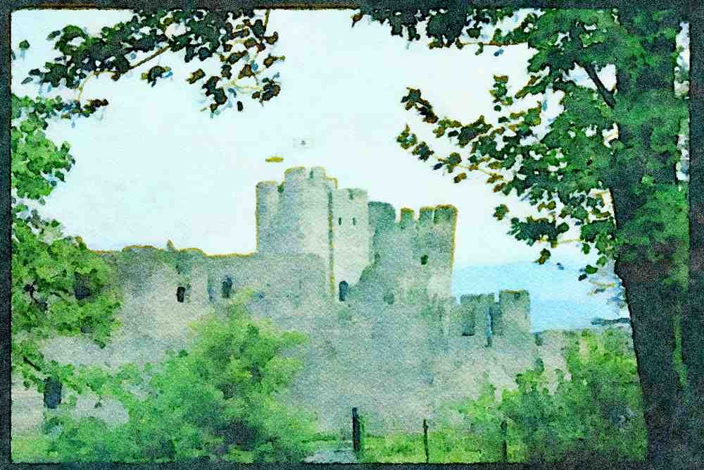 Castles 382090 Caerphilly, United Kingdom A4 Limited Edition Watercolour Print