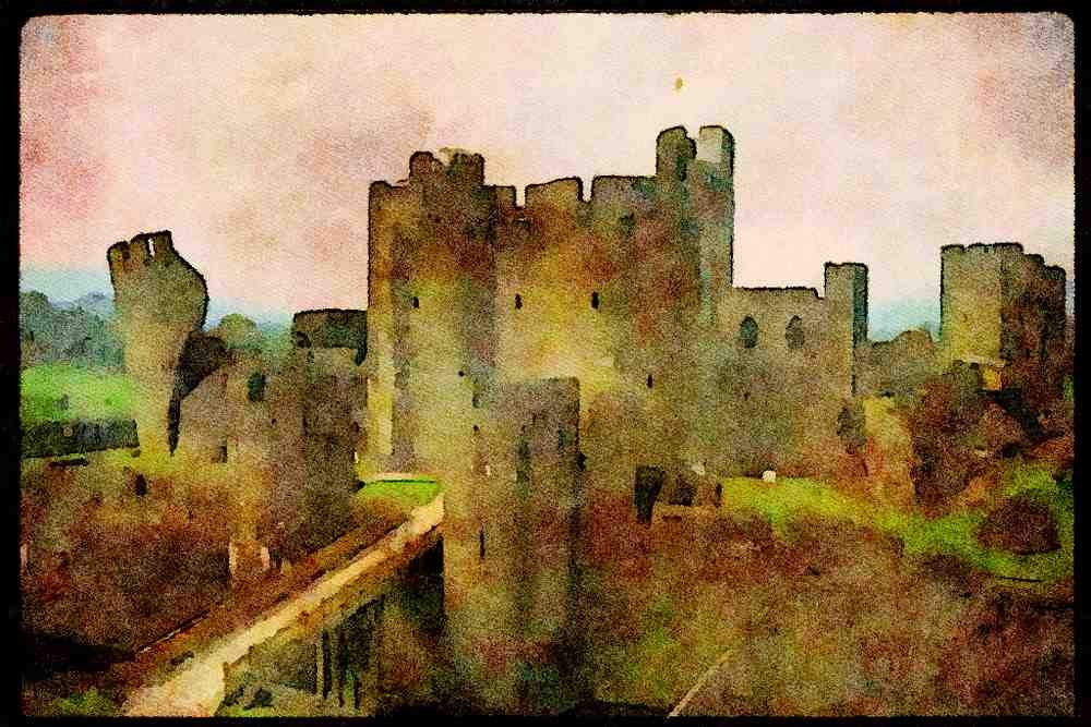 Castles 382093 Caerphilly, United Kingdom A4 Limited Edition Watercolour Print