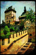 Castles 382094 Karlstein, Czechoslovakia A4 Limited Edition Watercolour Print