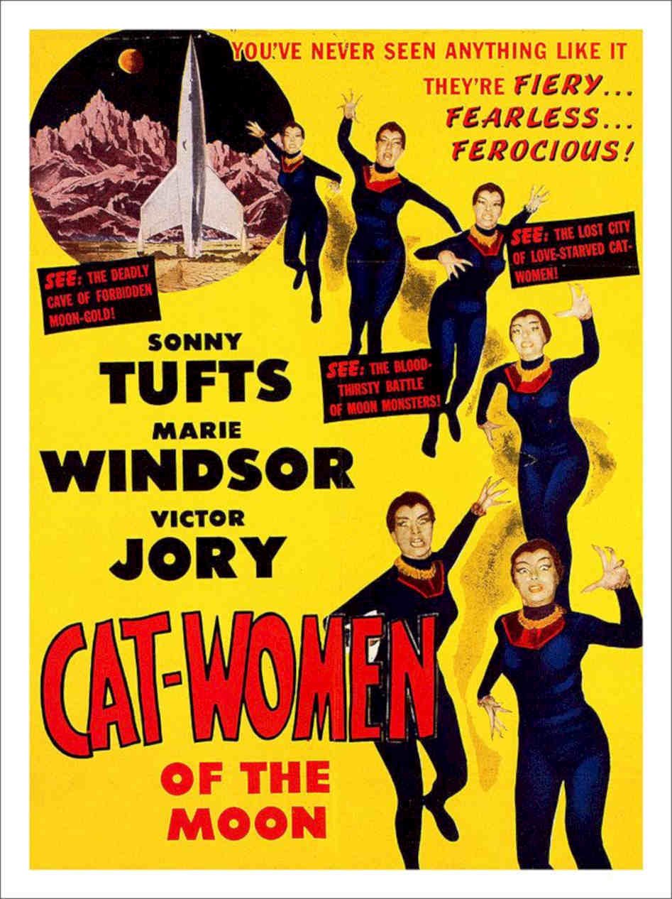Cat Women Of The Moon Vintage Retro Advert Poster A4 Photo Print