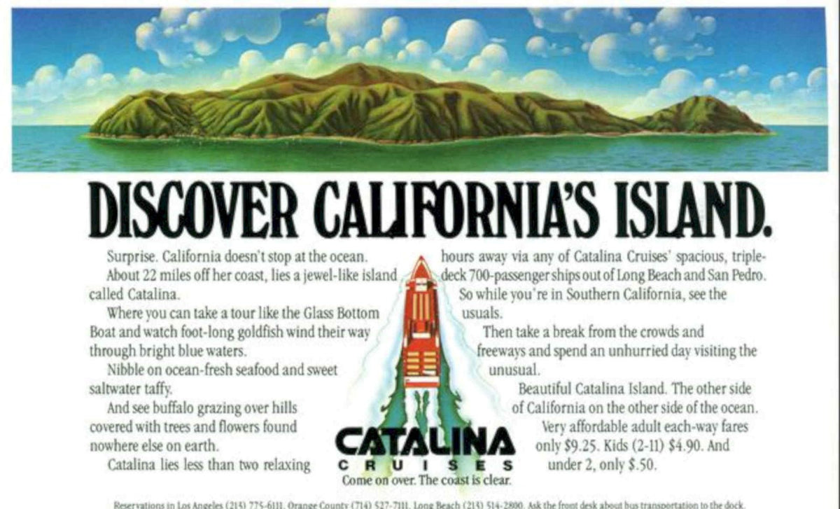 Catalina Island Cruise Vintage Retro Advert Poster A4 Photo Print