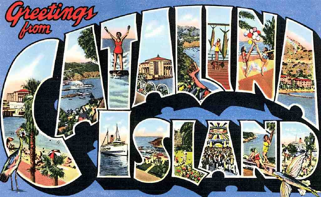 Catalina Luggage Label Vintage A4 Photo Print