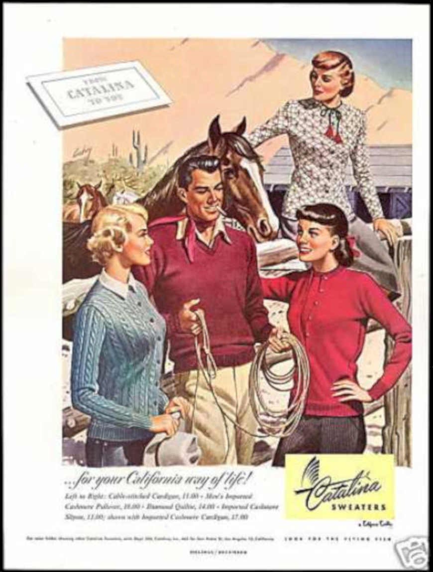 Catalina Sweaters 1950s Vintage Retro Advert Ads A4 Photo Print