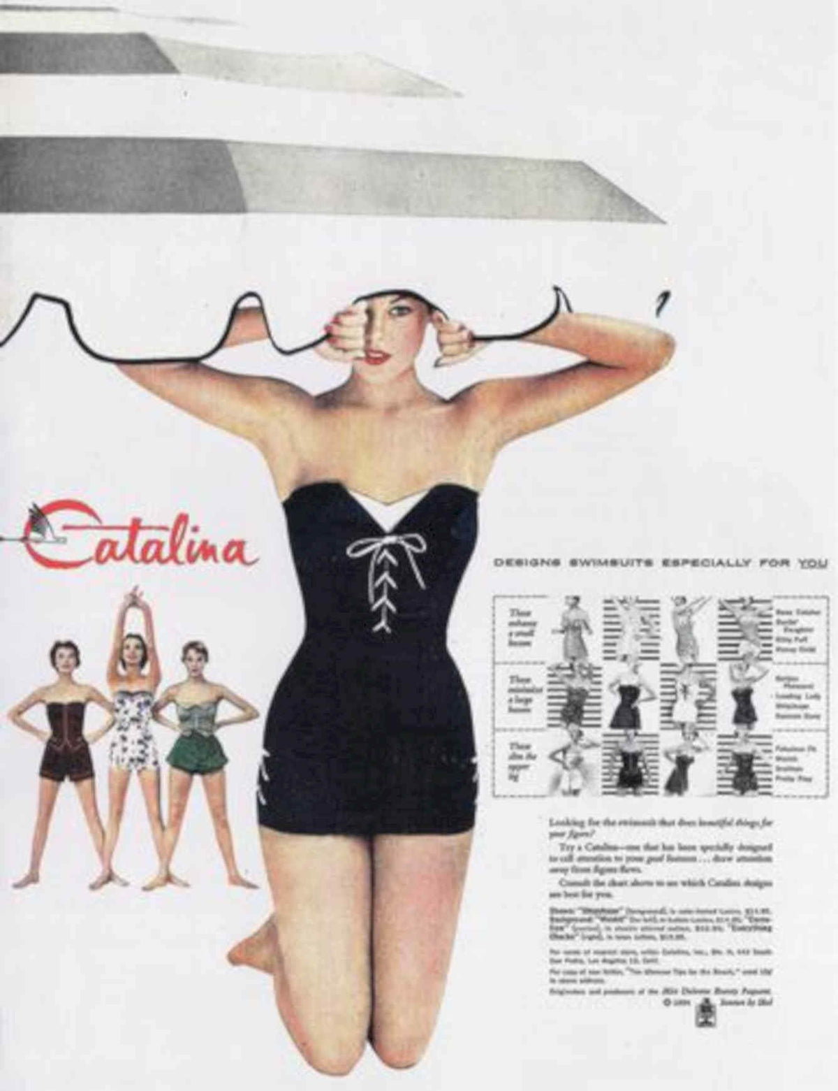 Catalina Swimsuit 1950s Vintage Retro Advert Poster A4 Photo Print