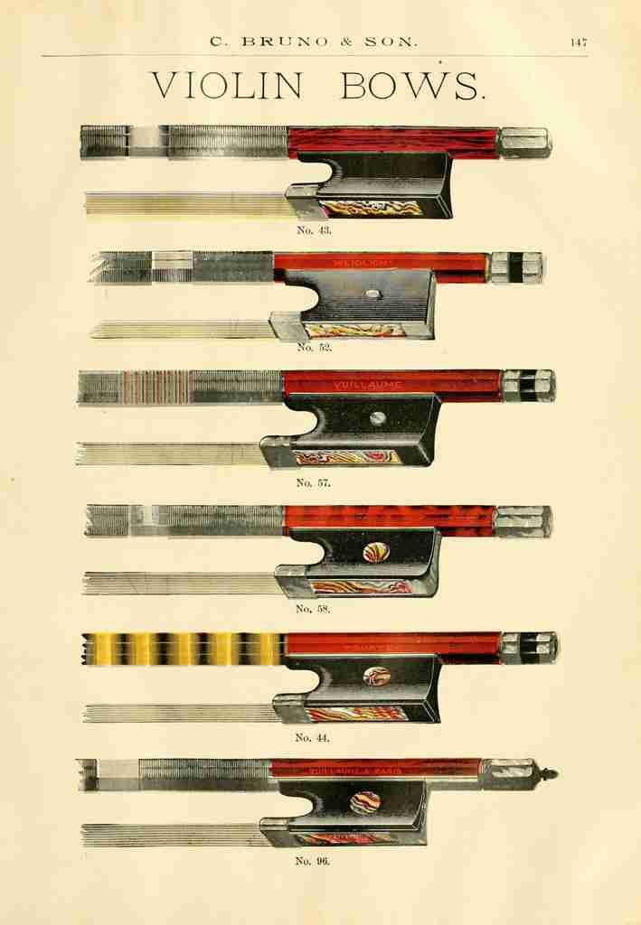 Catalogue C Bruno & Son c1890 Violin bows 2 A4 Photo Print