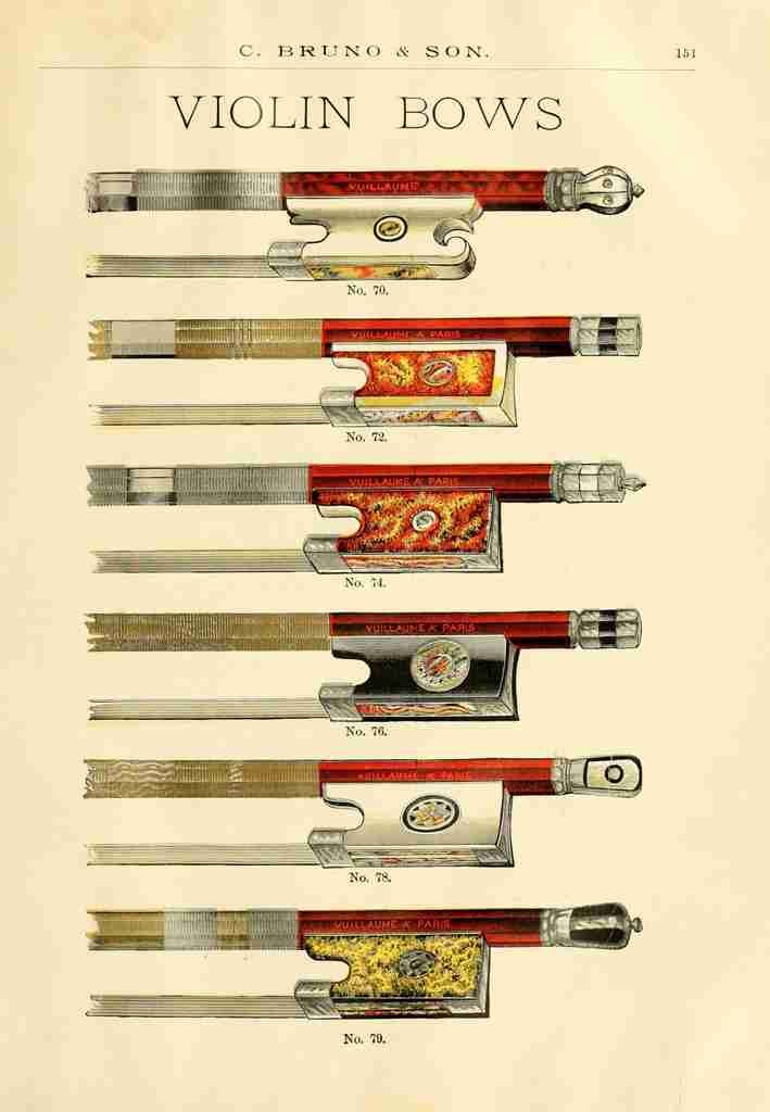 Catalogue C Bruno & Son c1890 Violin bows 4 A4 Photo Print