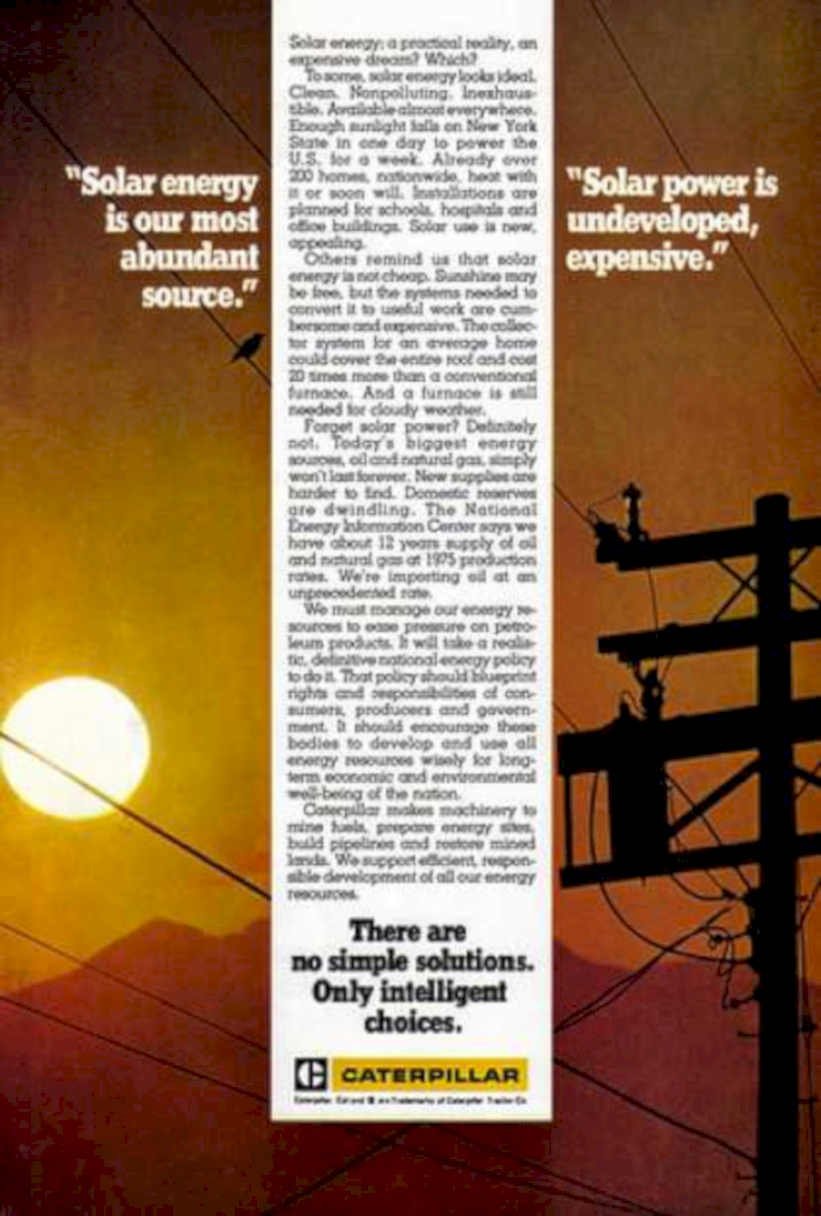 Caterpillar Solar Panel Vintage Retro Advert Ads A4 Photo Print