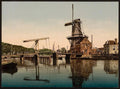 Catharine Bridge and windmill Haarlem Vintage A4 Photo Print