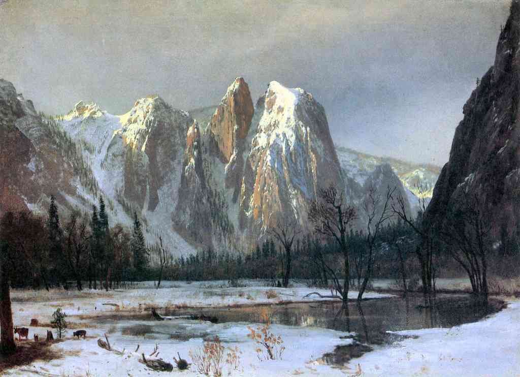 Cathedral Rocks Yosemite Bierstadt A4 Photo Print