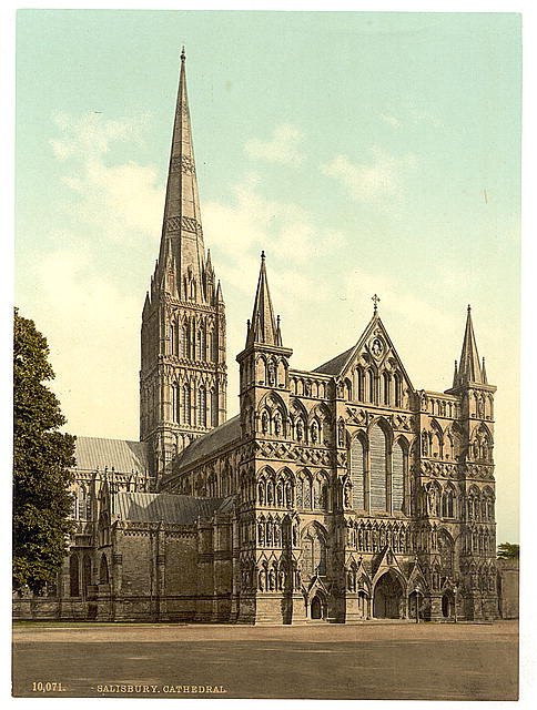 Cathedral Salisbury Vintage A4 Photo Print