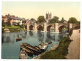 Cathedral and Wye bridge Hereford Vintage A4 Photo Print