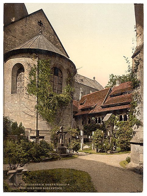 Cathedral churchyard Hildesheim Hanover Vintage A4 Photo Print