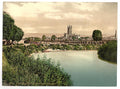 Cathedral from river Gloucester Vintage A4 Photo Print