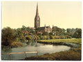 Cathedral from the river Salisbury Vintage A4 Photo Print