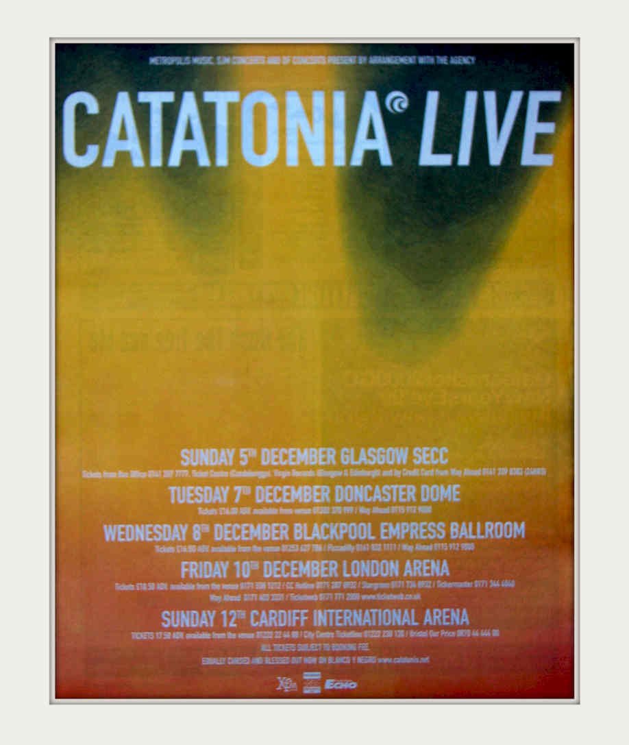 Catonia Tour Dates Vintage Retro Advert Poster A4 Photo Print