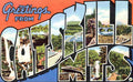 Catskill Luggage Label Vintage A4 Photo Print