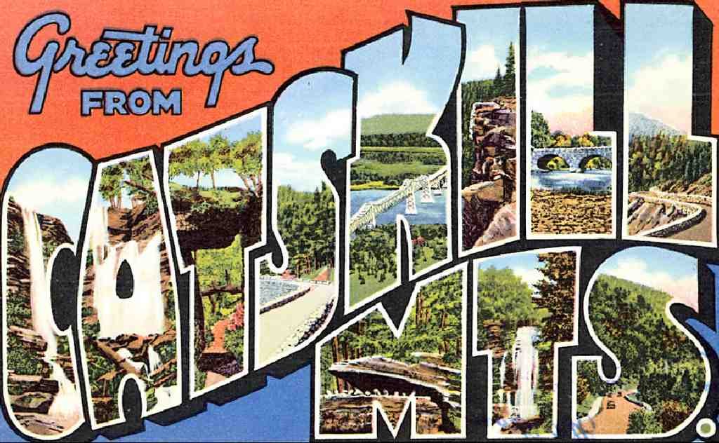 Catskill Luggage Label Vintage A4 Photo Print