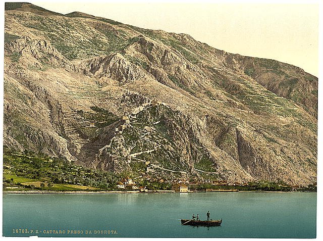 Cattaro from Dobrota Dalmatia Vintage A4 Photo Print