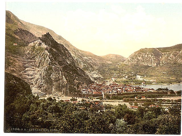 Cattaro from the north Dalmatia Vintage A4 Photo Print